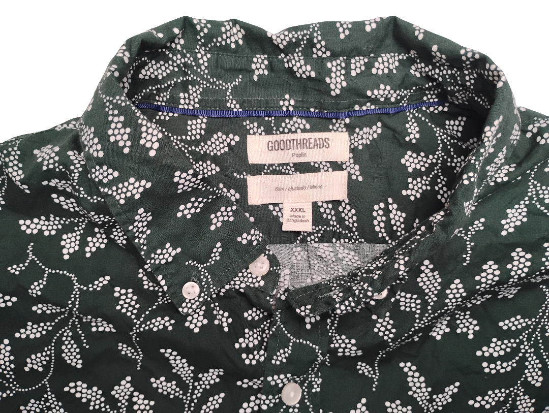 Camisa manga corta 3XL Slim / Ajustada - Marca Goodthreads Poplin 100% Cotton