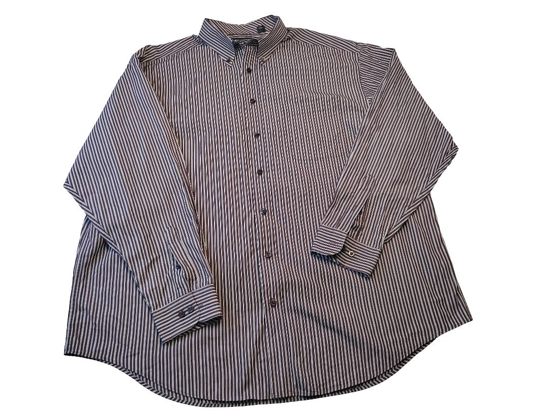 Camisa manga larga con bolsillo Marca ROUNDTREE & YORK | Size 2X | 100% Cotton