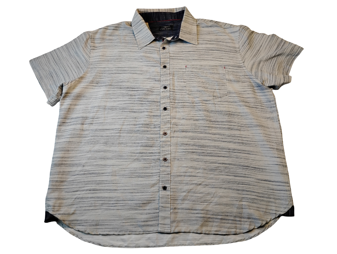 Camisa manga corta Marca ACROSS THE POND DE RAYAS | Size 3X | 100% Cotton