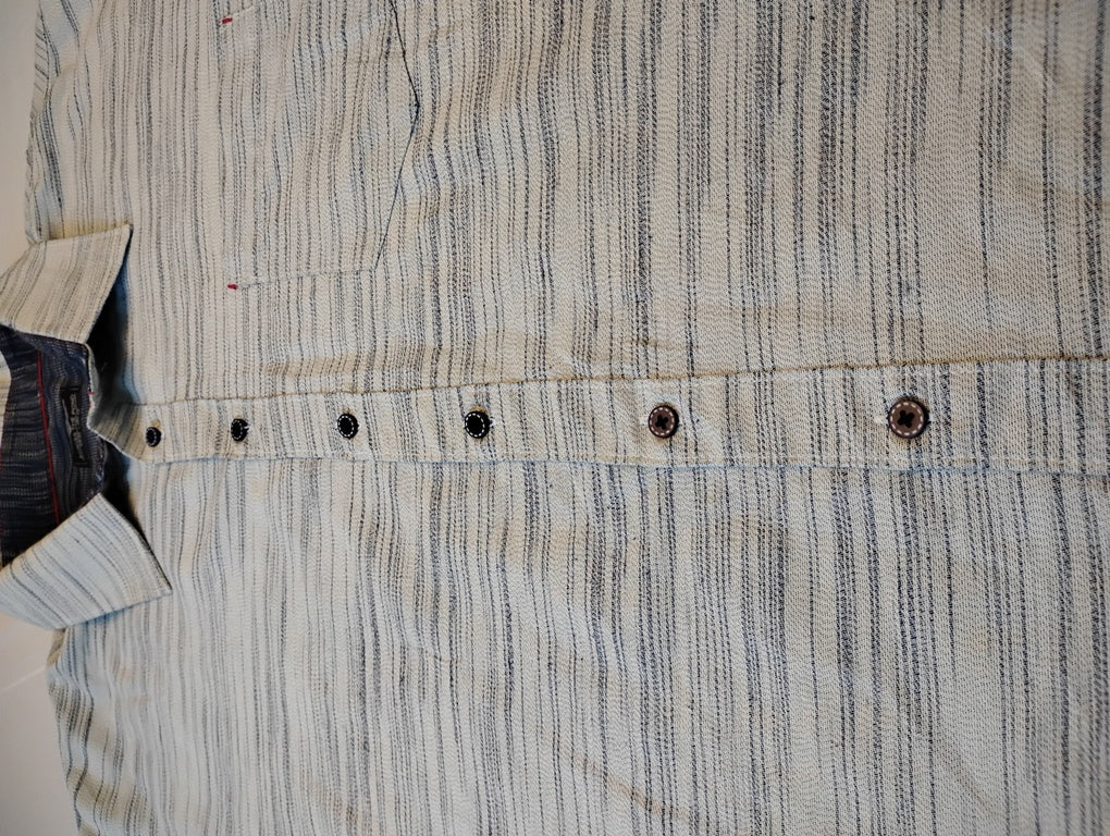 Camisa manga corta Marca ACROSS THE POND DE RAYAS | Size 3X | 100% Cotton