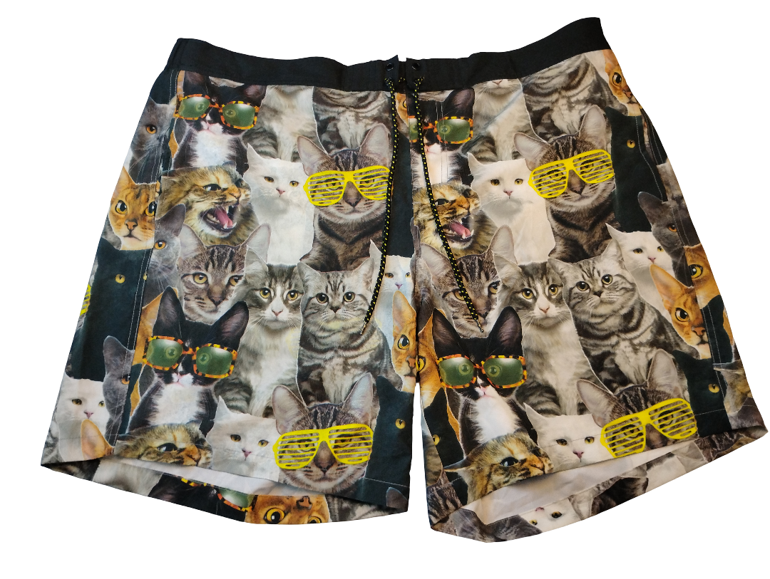 Pantalones cortos de baño con impresos de gatos | Size 2XL
