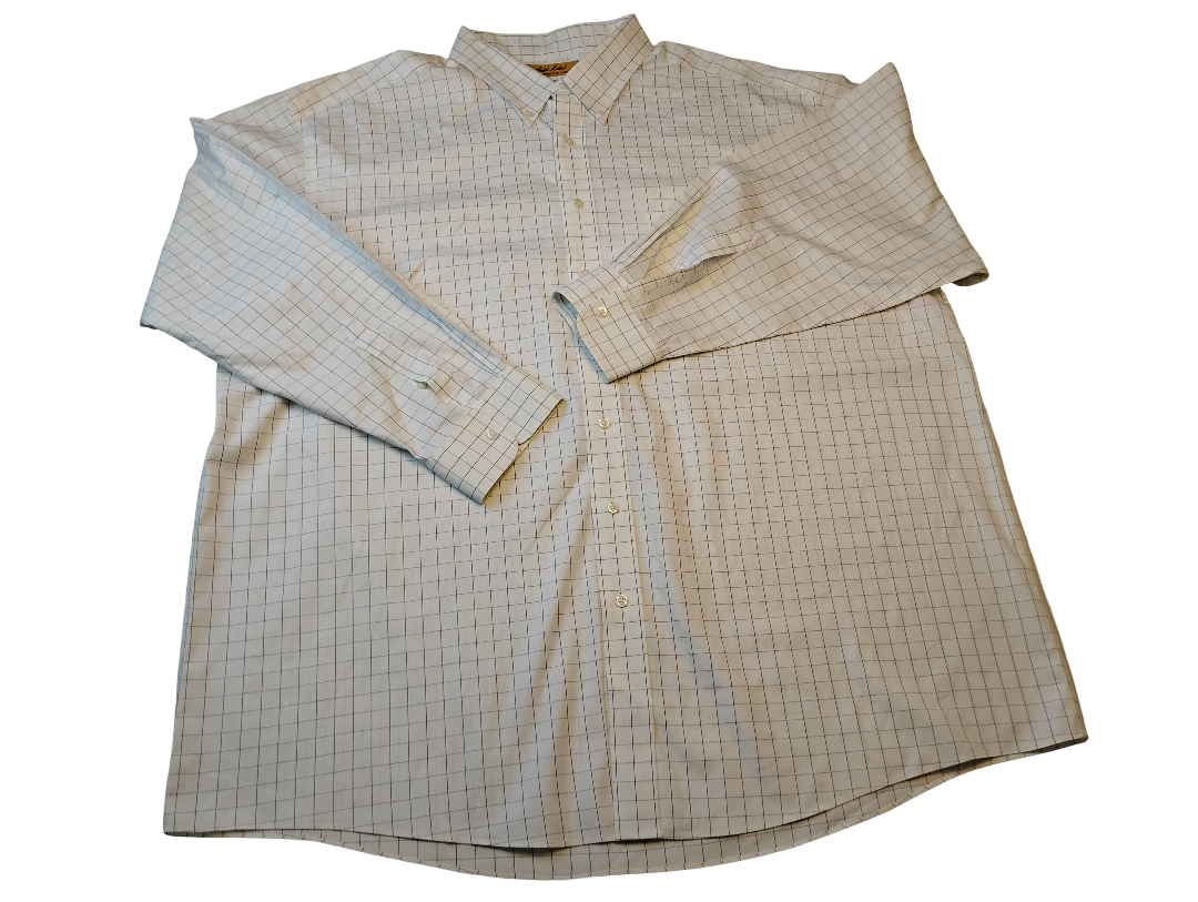 Camisa manga larga para caballeros elegantes | Marca Gold Label - ROUNDTREE & YORK | 100% COTTON Size 19 TALL |