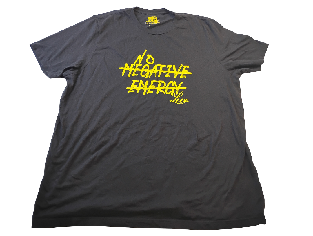 T-shirt NO NEGATIVE ENERGY negra | Size 3XL 100% COTTON