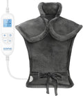 RENPHO Weighted Electric Heating Pad for Neck Shoulders & Back 24"x33" Gray