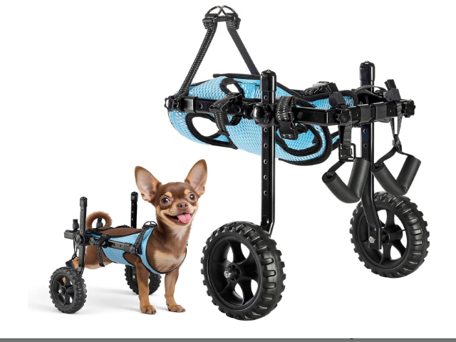 VEVOR Dog Wheelchair for Back Legs – X-Small – Adjustable 2-Wheel Pet Mobility Cart – Up to 22 lbs
