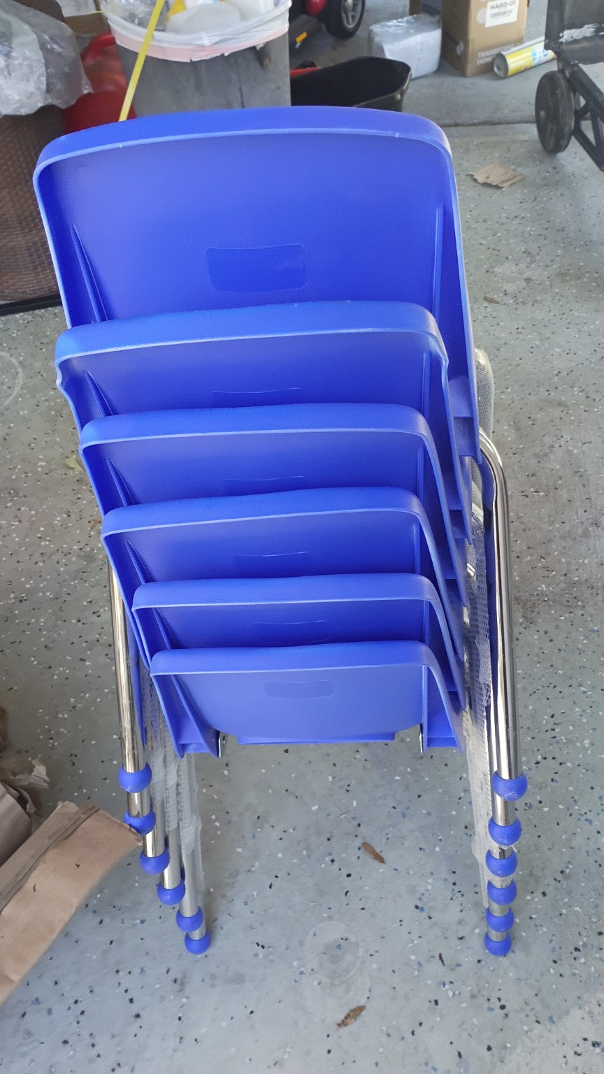 FDP 12" School Stack Chairs Blue 6 Pack Classroom Daycare Local Pickup Only