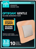 Medline Optifoam Gentle EX 3x3 Bordered Silicone Foam Dressing 10 Count