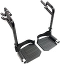 Universal Swing Away Wheelchair Footrests 1 Pair Composite Footplates Heel Loops Black