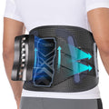 Fit Geno Back Brace Lower Back Lumbar Support Ergonomic Pad Men Women Large Black