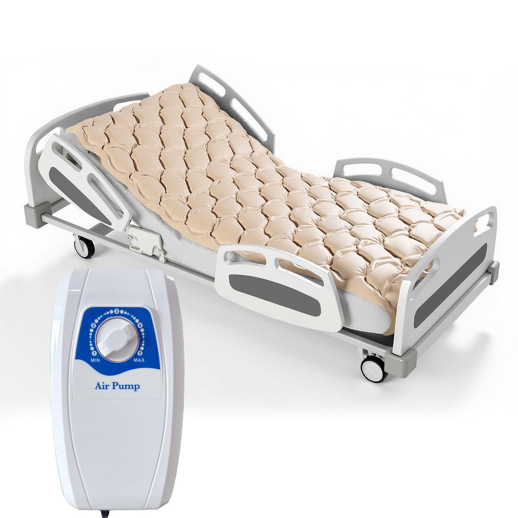 JorWystia Alternating Air Pressure Mattress Pad with Electric Pump – 78" x 35" – Beige