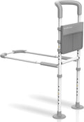 Agrish Bed Rail for Elderly Adults 350lb Adjustable Safety Assist w/ Light Pouch