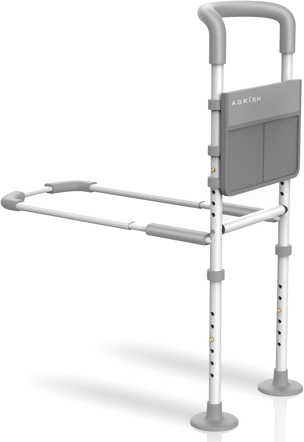 Agrish Bed Rail for Elderly Adults 350lb Adjustable Safety Assist w/ Light Pouch