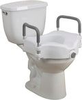 Drive Medical 2-in-1 Locking Raised Toilet Seat with Removable Arms – 5" Height