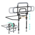 Barleyear Foldable Bed Rail Elderly 350 lb Adjustable LED Light Black