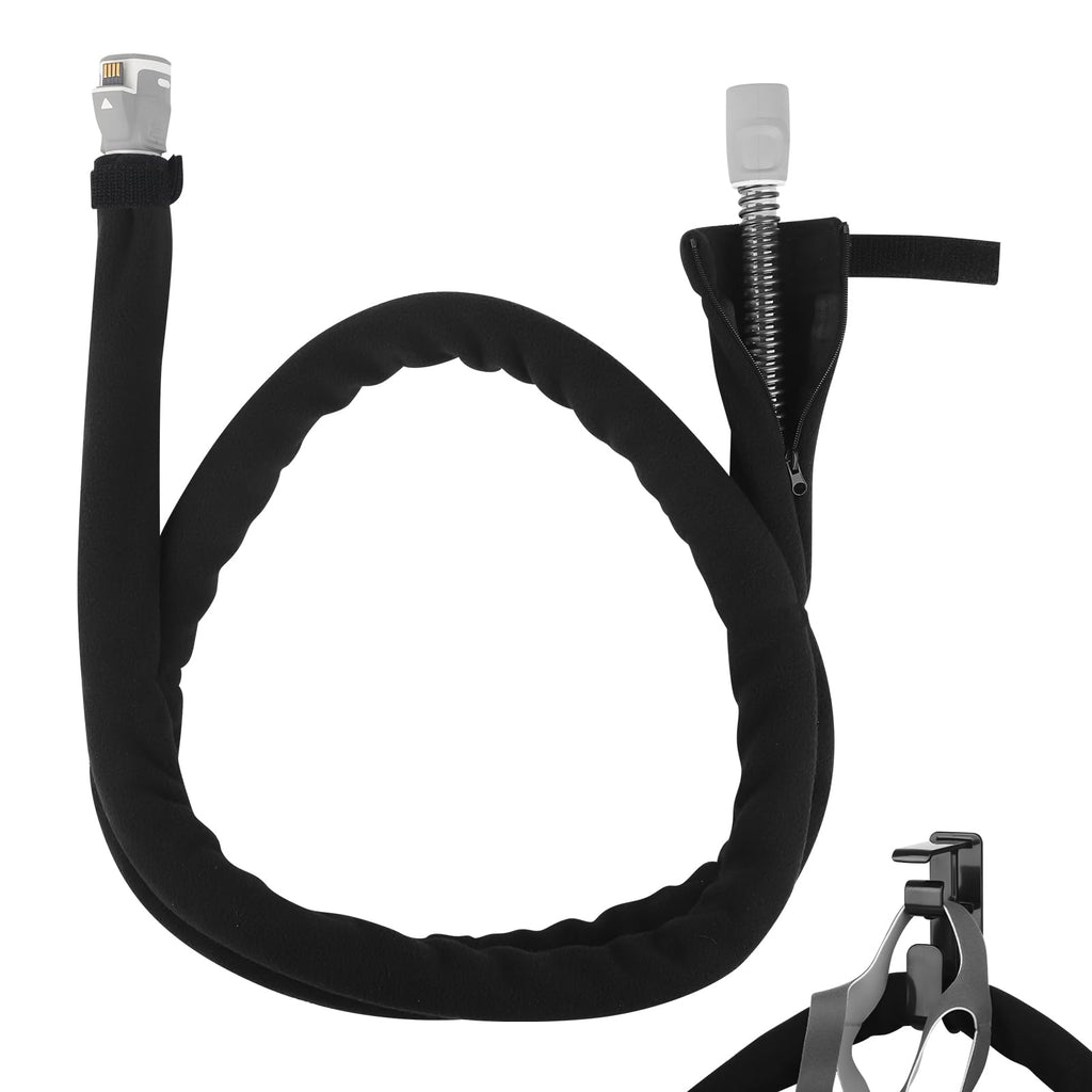 HuCPAPxi 6.4ft CPAP Hose Cover & Holder for ResMed AirSense 10 11 Black