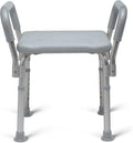 Medline Backless Shower Chair with Arms, Adjustable Height, 350 lb Capacity, Gray