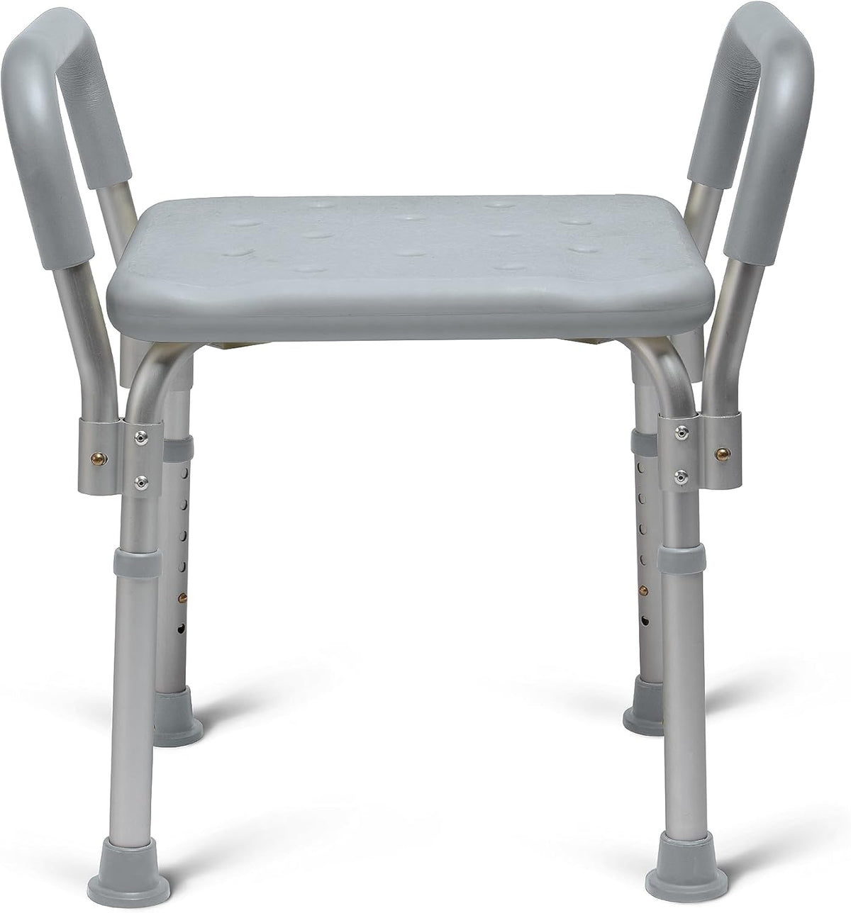 Medline Backless Shower Chair with Arms, Adjustable Height, 350 lb Capacity, Gray