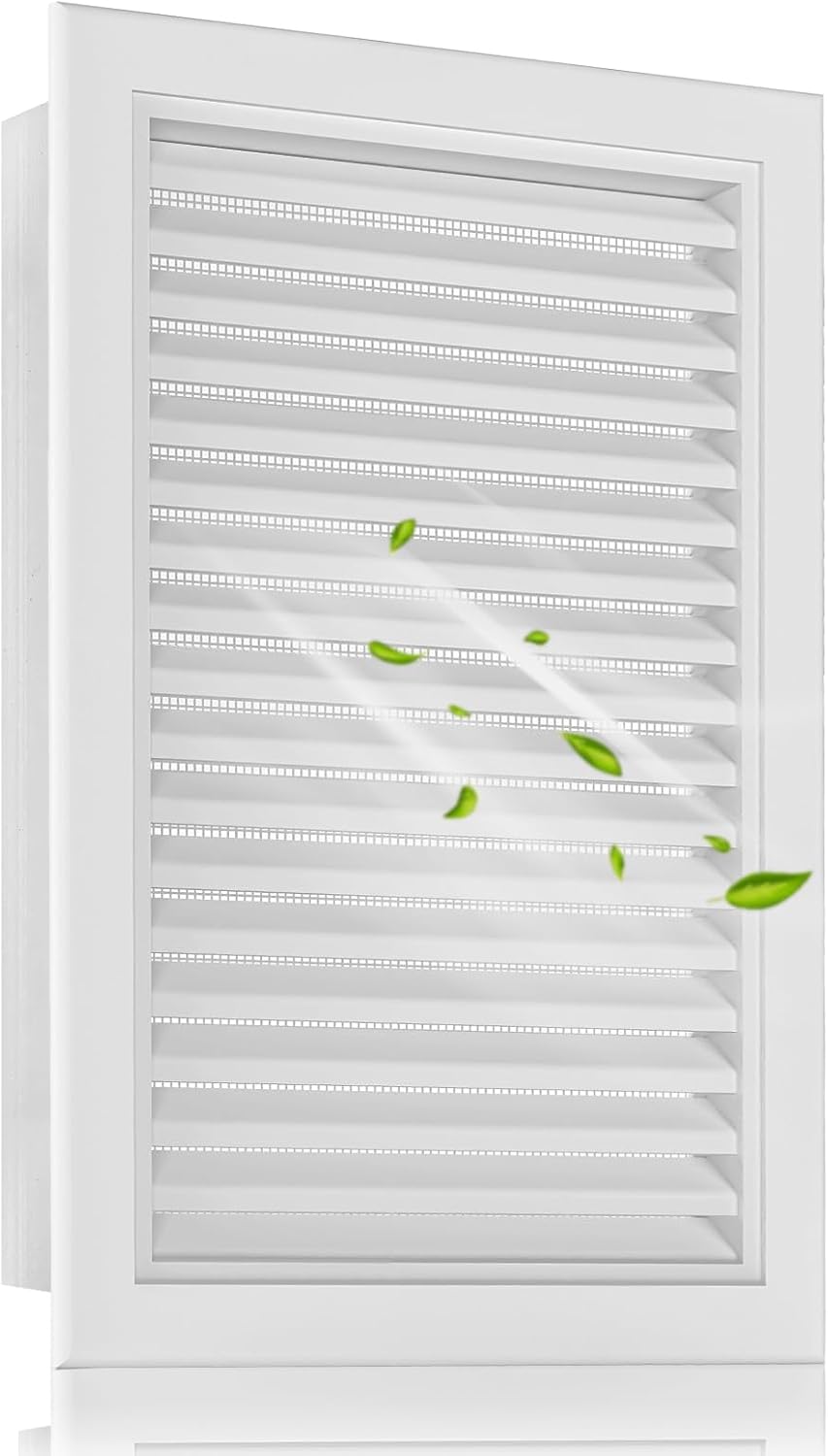 Zepoty 14x20 Aluminum Gable Attic Vent White with Metal Screen New