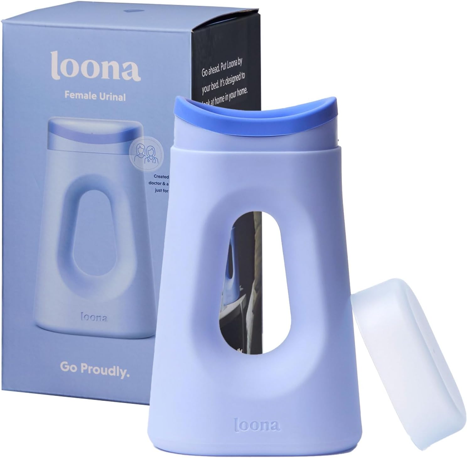 Loona Premium Female Urinal Quiet No Splash Travel Bedside Outdoor Blue HSA FSA