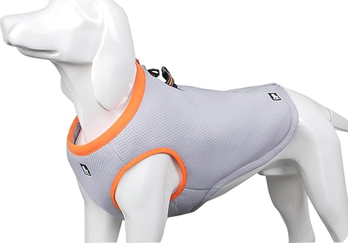 SGODA Dog Cooling Vest Harness Small Gray Orange Adjustable Summer Cooling Vest