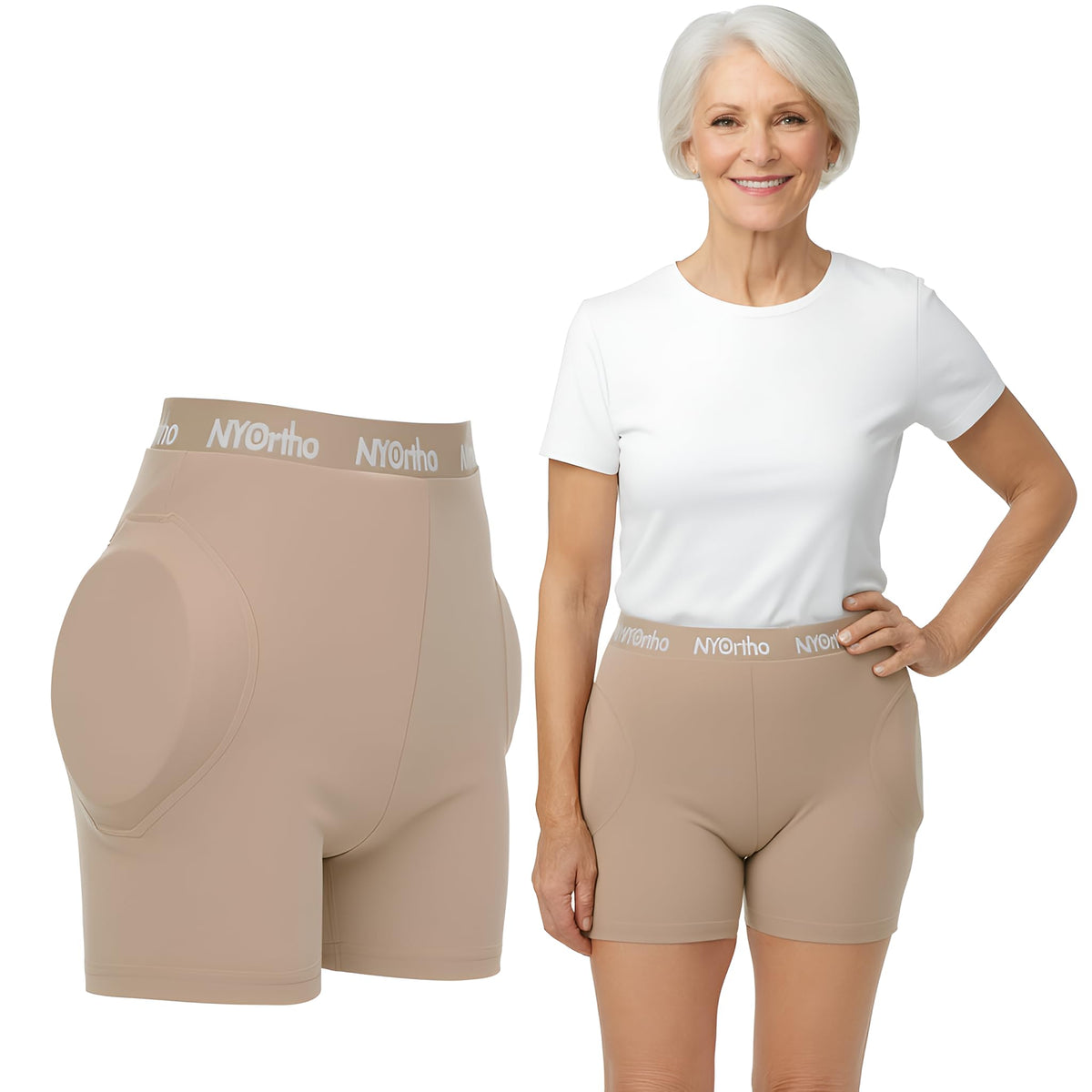NYOrtho ULTRA Hip Protector Brief – Padded Low Profile Fall Protection Shorts – Unisex
