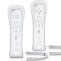 TIANHOO 2-Pack Remote Controllers for Nintendo Wii & Wii U – White – Cases & Straps