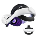 KIWI design K2 Comfort Head Strap for Meta/Oculus Quest 2 – Blue/White – Adjustable VR Accessory