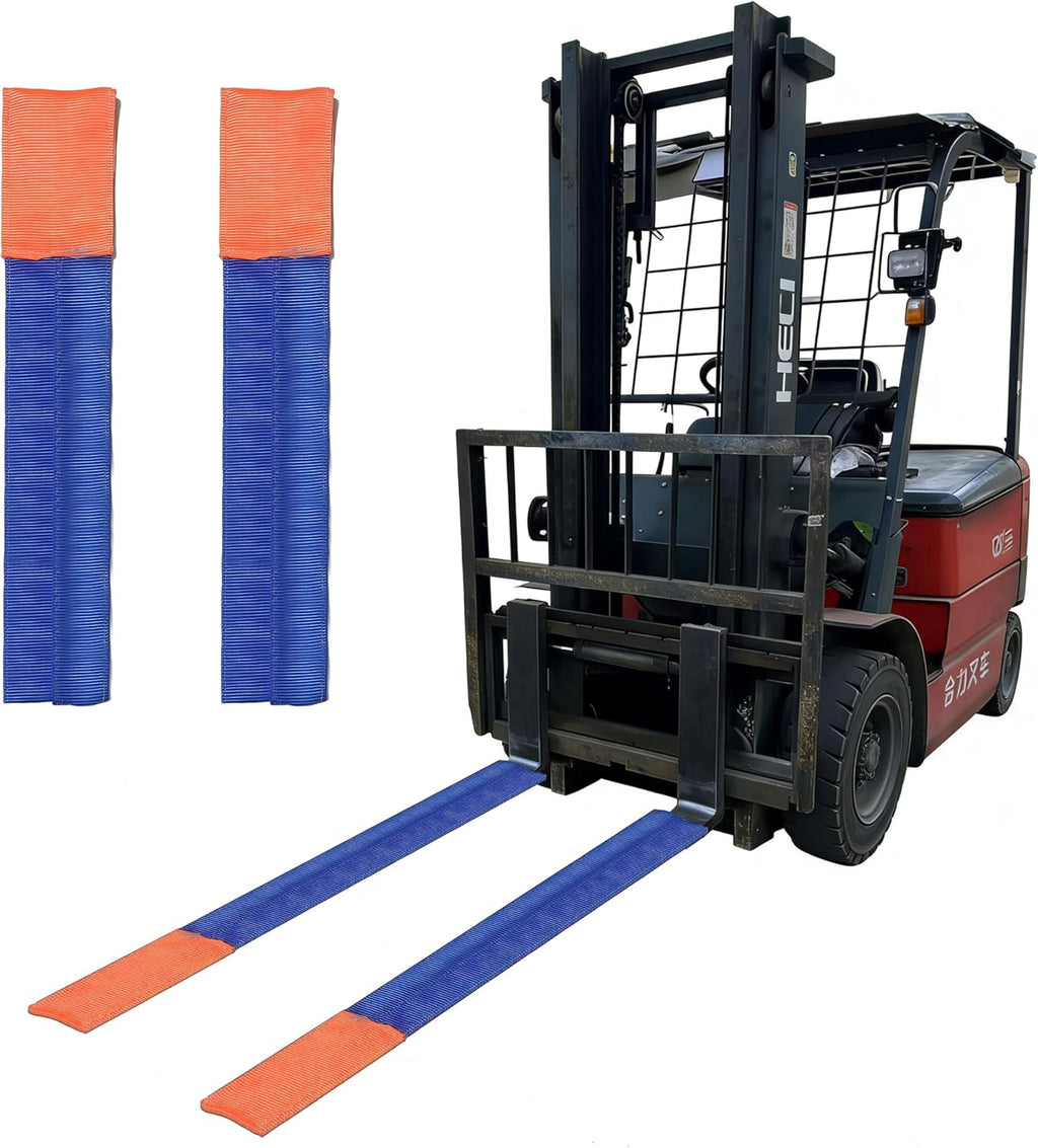 jioyoseire Forklift Fork Covers – 48"-60" L x 3"-7" W – Blue/Orange