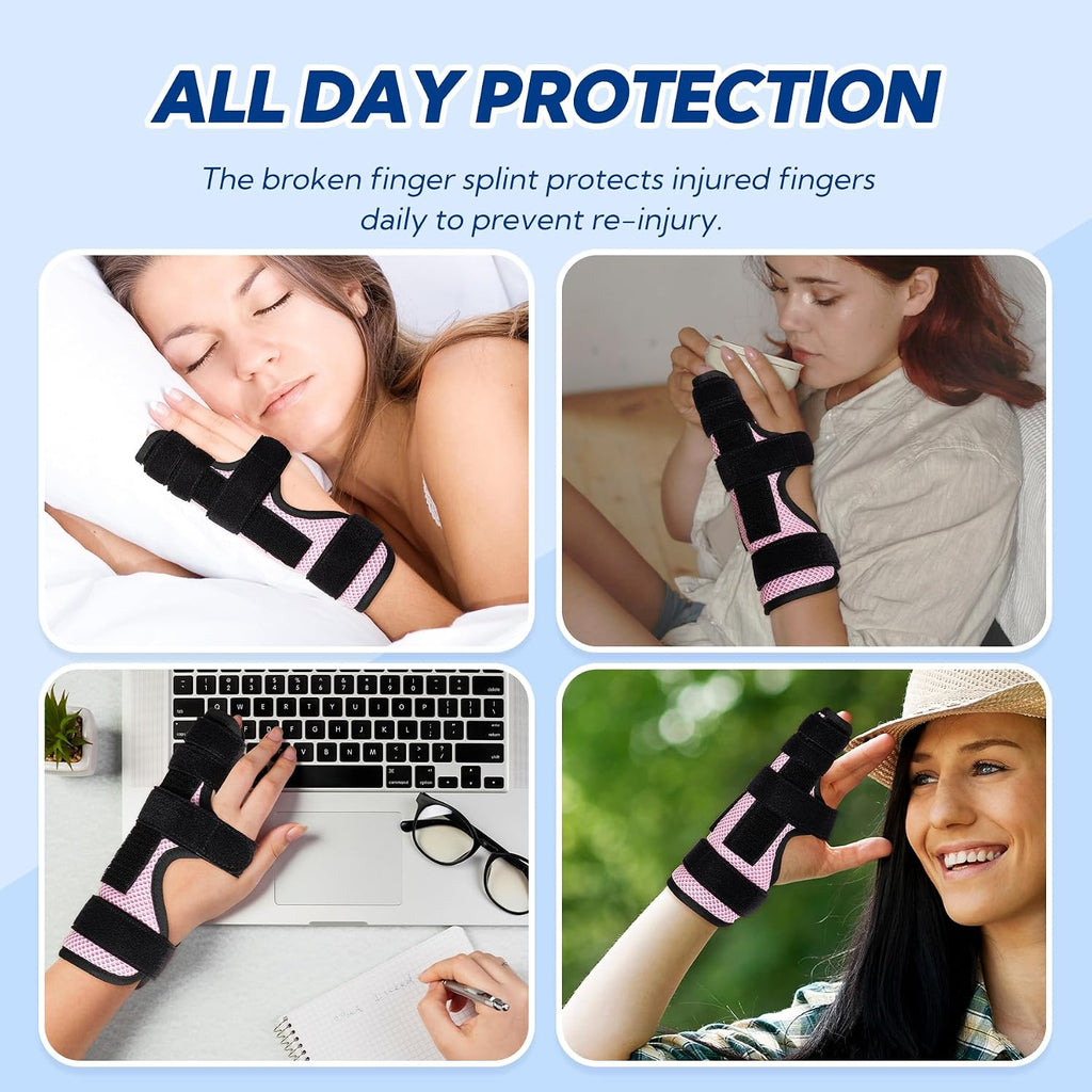 Pinky Finger Splint Trigger Finger Brace Right Left Hand Boxer Fracture Medium Pink