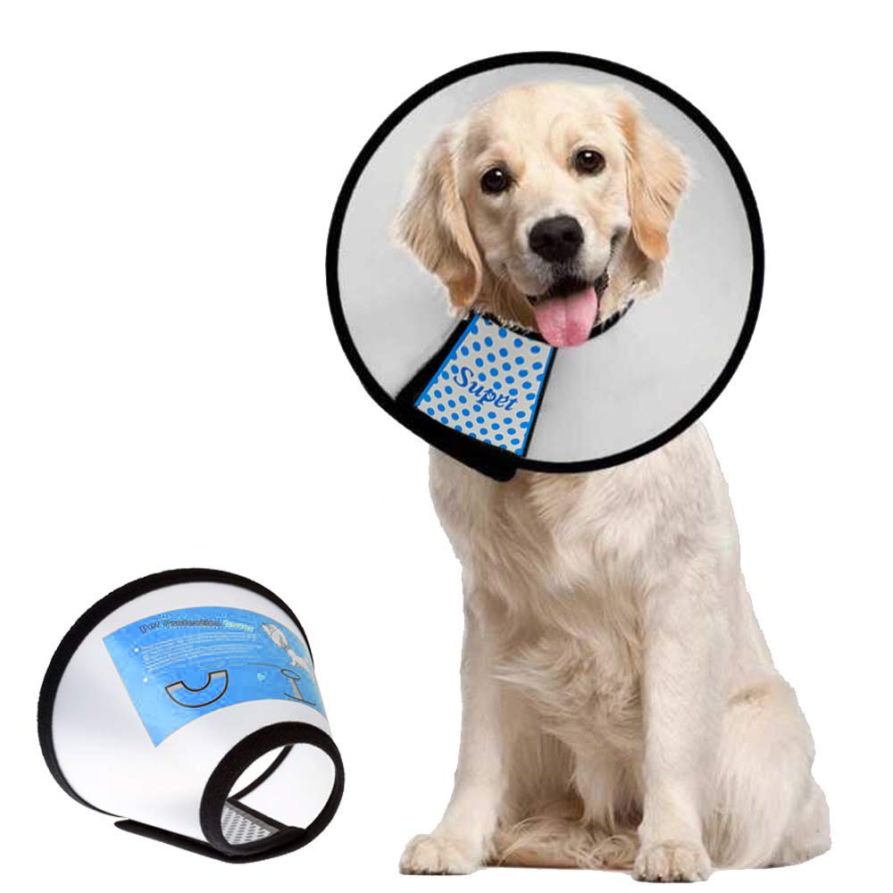 Supet Dog Cone Collar Large White Adjustable Recovery E-Collar After Surgery