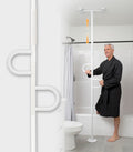 Stander Floor to Ceiling Grab Bar Double Handle Transfer Pole No Drill White