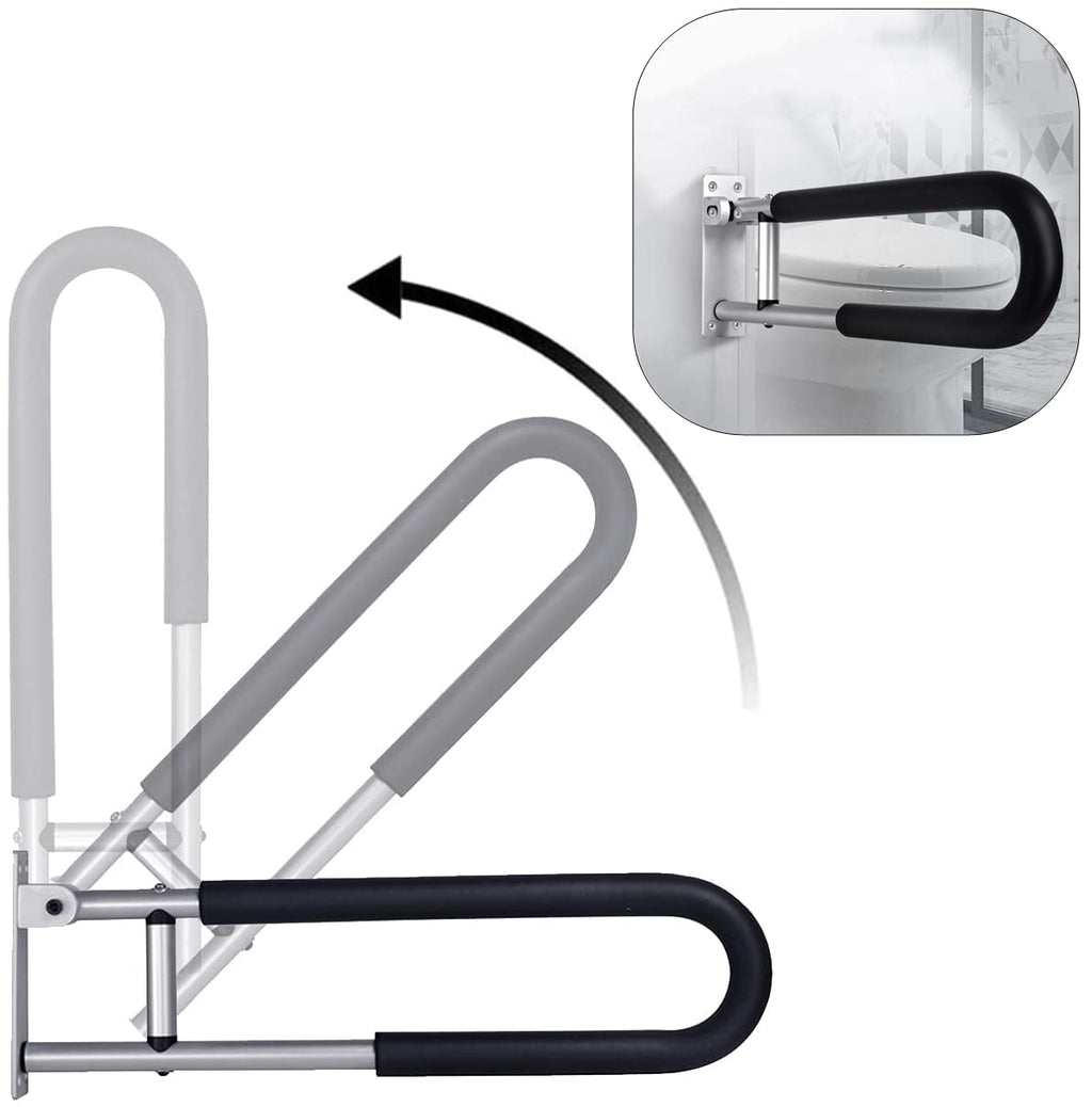 TUNTROL 23.6" Foldable Grab Bar – Silver – Wall Mounted Toilet & Bathroom Safety Rail