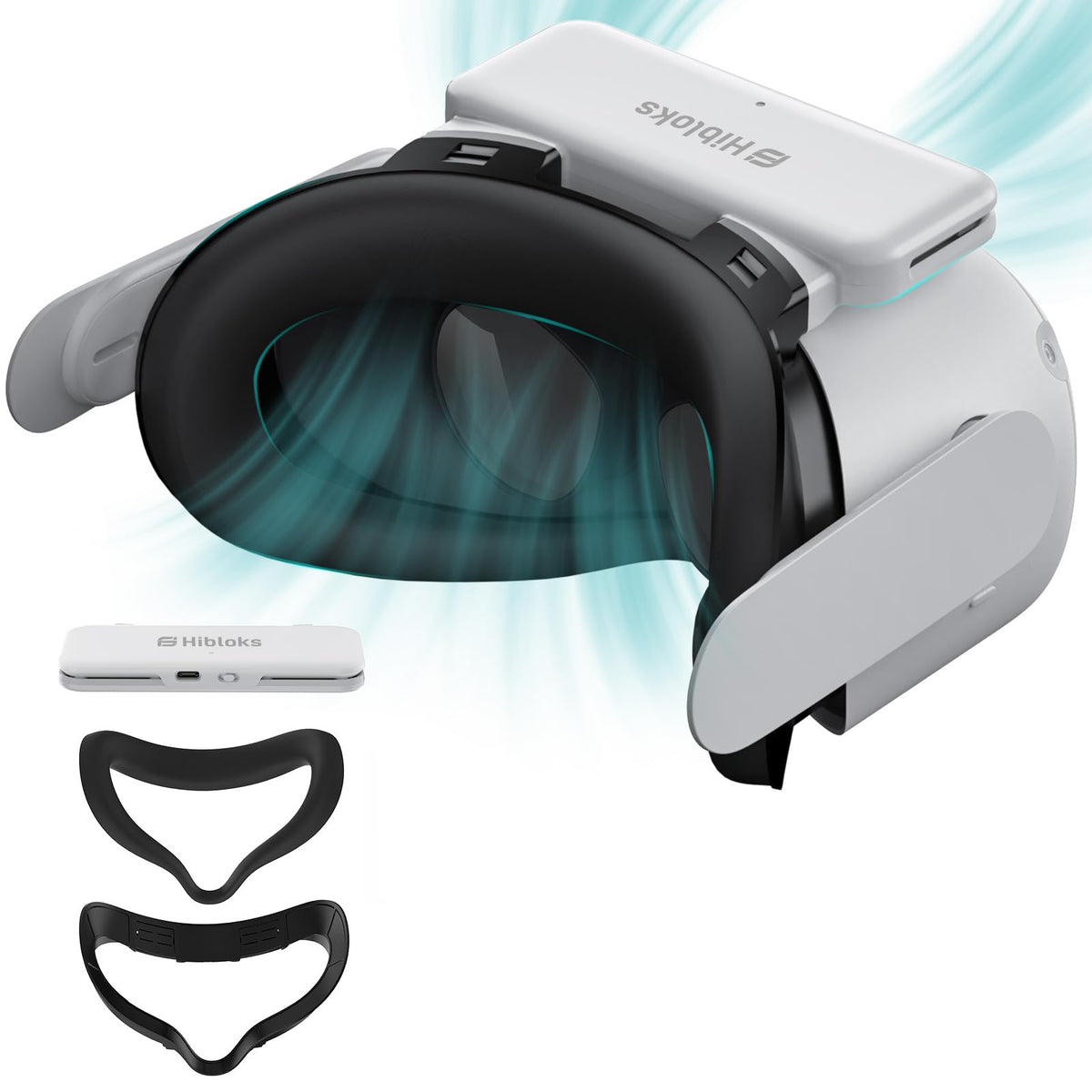 Hibloks Cooling Fan Face Mask for Meta/Oculus Quest 2 – Anti-Fog Ventilation – 2-Speed