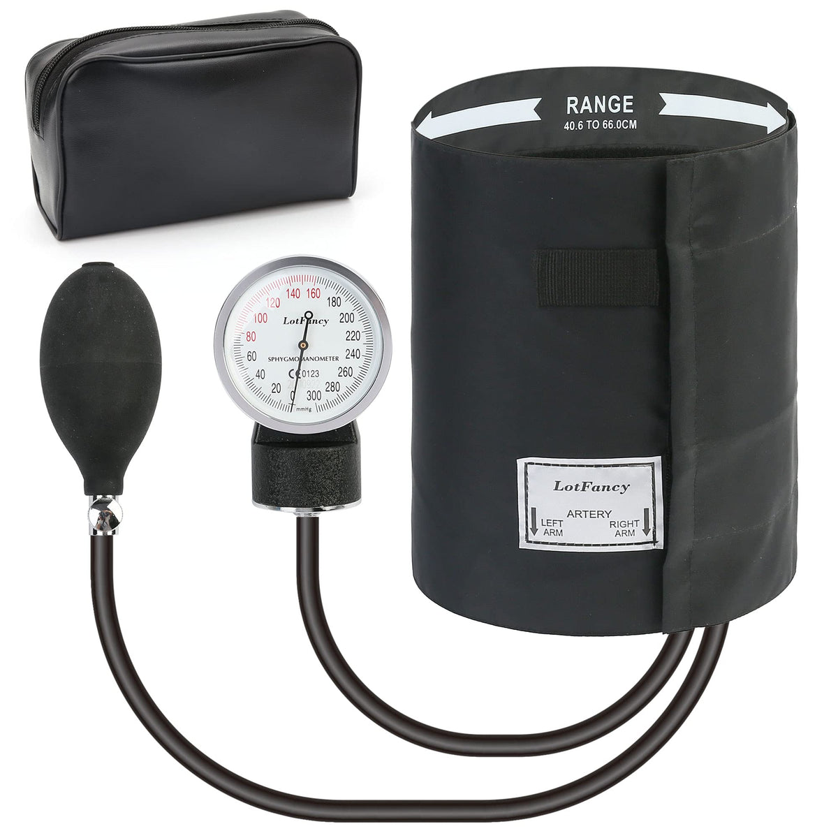 LotFancy XXL Manual Blood Pressure Cuff 16"-26" – Aneroid Sphygmomanometer with Case