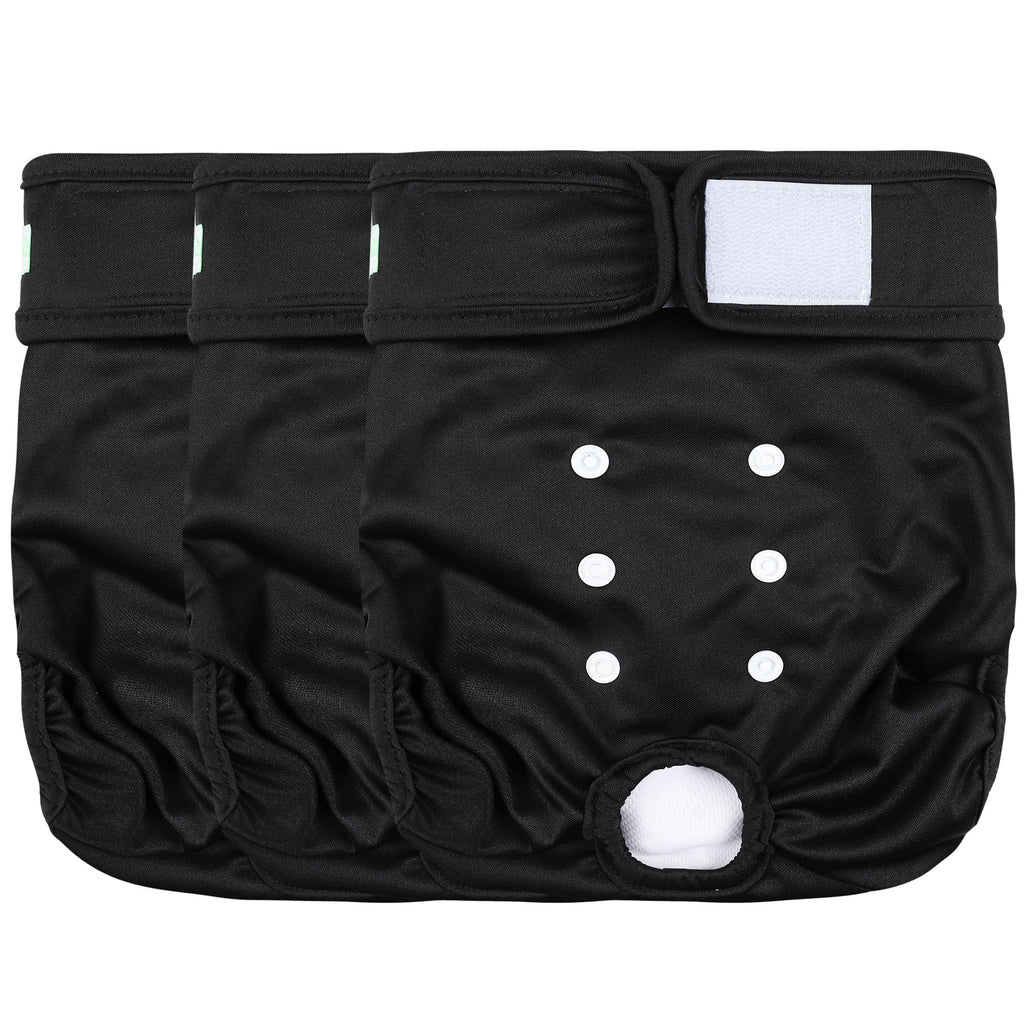 Wegreeco Washable Female Dog Diapers Large Black Reusable – 9 Pack