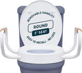 Lunderg Solva Raised Toilet Seat with Handles Round 3" Toilet Seat Riser Soft Close White