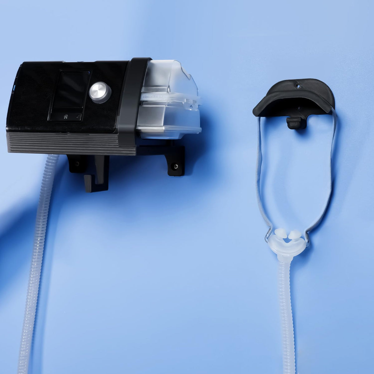 Vornalex CPAP Wall Mount Shelf for ResMed AirSense 10 Mask & Hose Holder Black