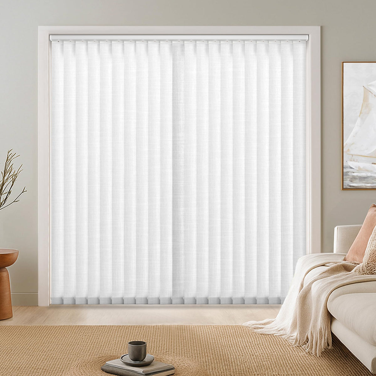 LazBlinds Vertical Blinds Replacement Slats – WHITE – 34 PCS – Light Filtering