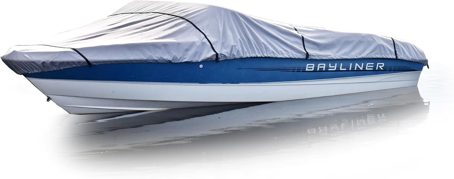 Budge BM-601-X6 600D Waterproof V-Hull Boat Cover 20-22 ft Gray UV Resistant
