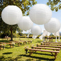 Glooglitter 5 Pack 35.5" Large White Paper Lanterns Wedding Party Event Decor