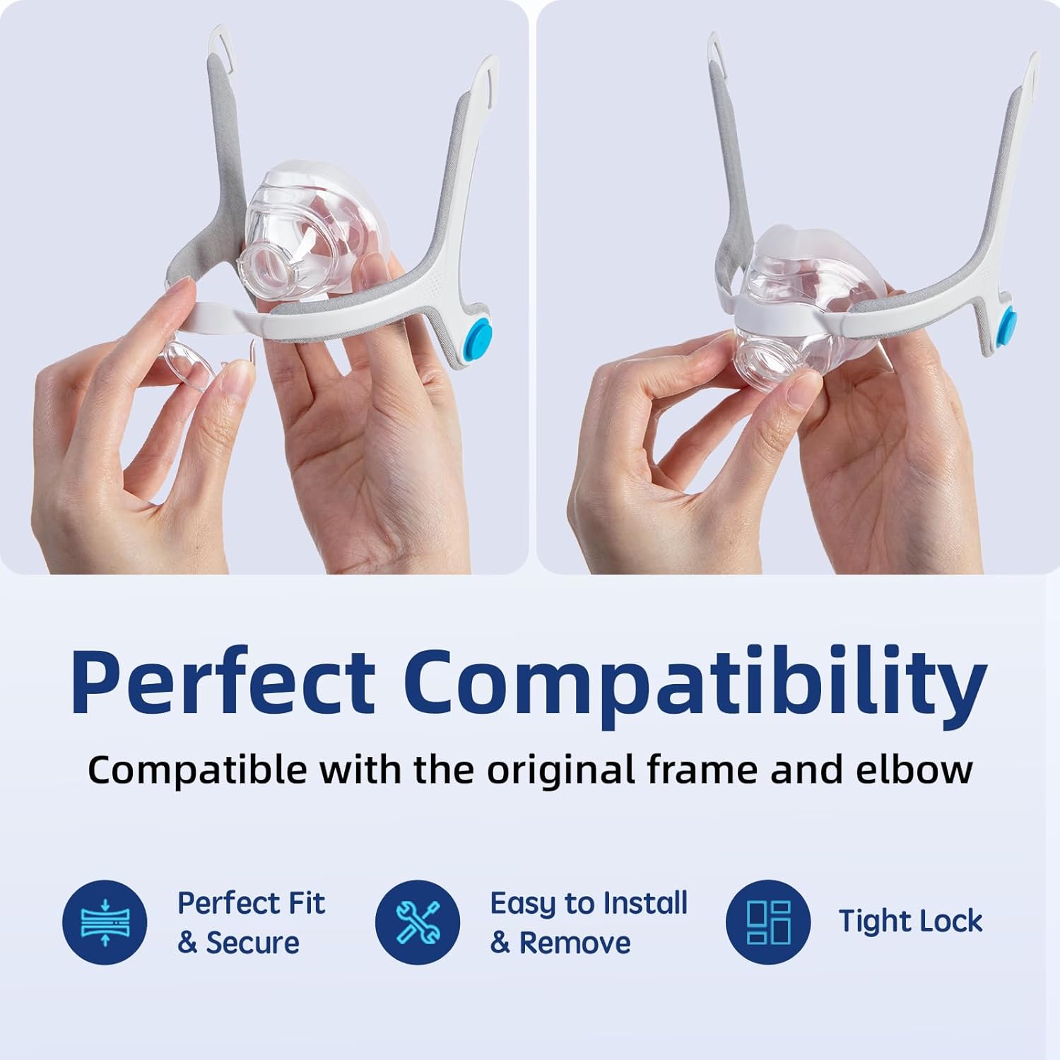Replacement Cushion Compatible with ResMed AirFit N20 Nasal CPAP Mask | Large | Silicone | 3 Pack