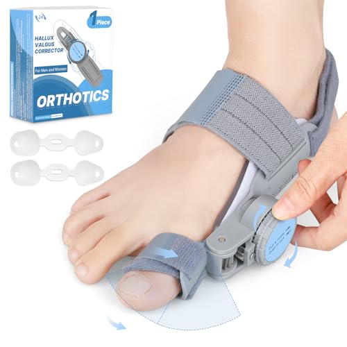 Bunion Corrector for Women & Men Adjustable Knob Big Toe Straightener Splint Grey