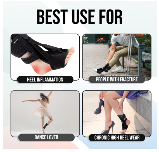 ELESIK Plantar Fasciitis Night Splint Foot Drop Achilles Tendon Brace Black