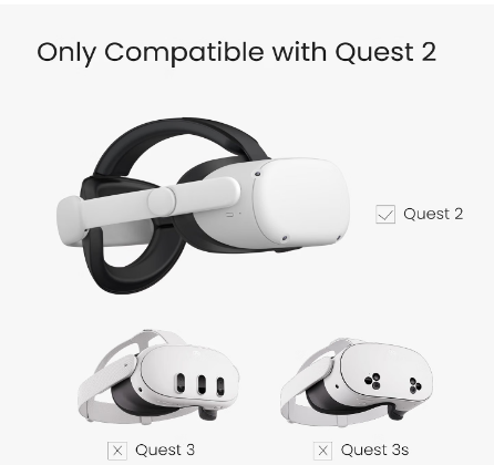 KIWI design K2 Comfort Head Strap for Meta/Oculus Quest 2 – Blue/White – Adjustable VR Accessory