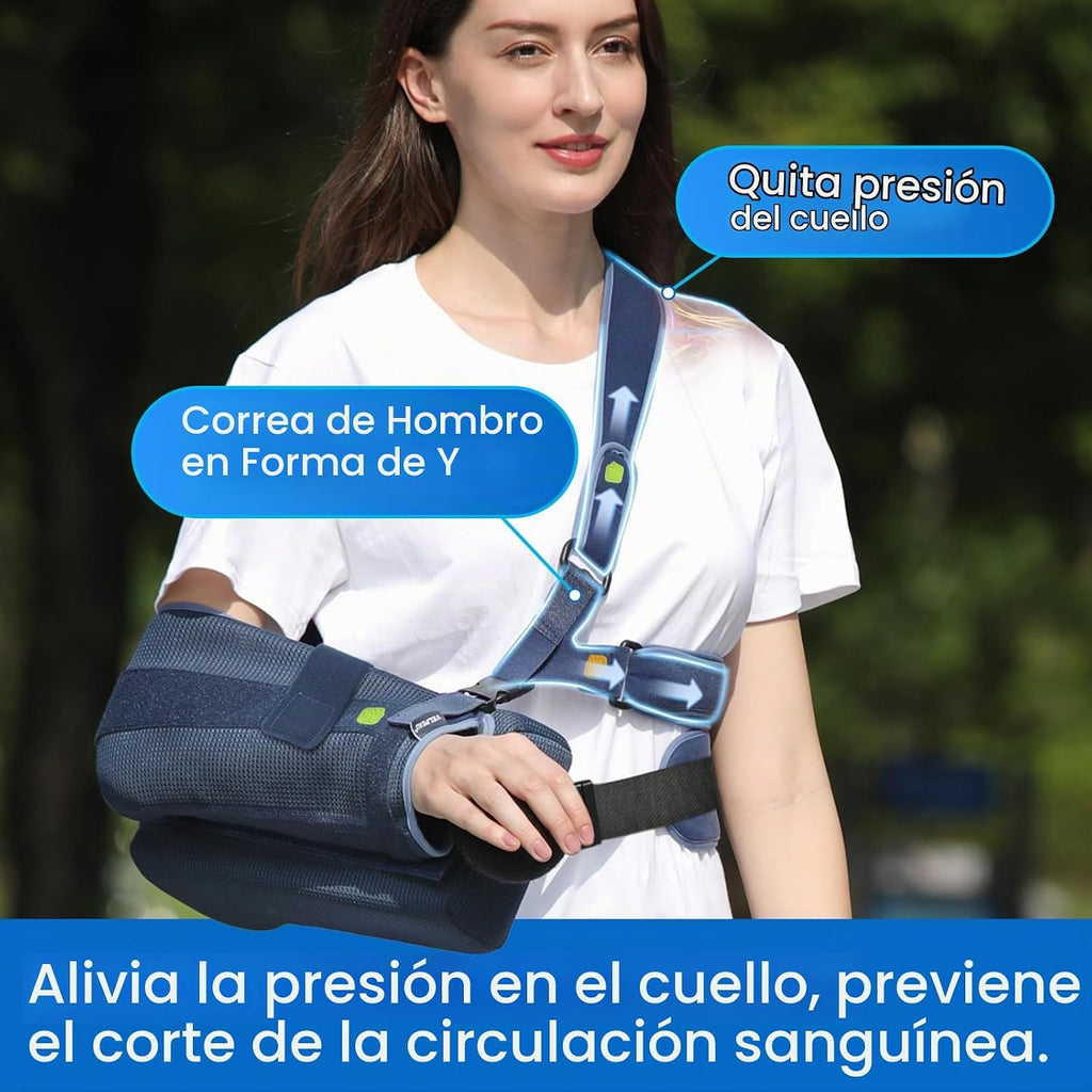 VELPEAU Shoulder Abduction Sling w/ 2 Pillows Rotator Cuff Immobilizer M Blue