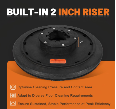 Dilomber 16" Floor Buffer Pad Driver Holder w/ 2" Riser for 17" Floor Machines