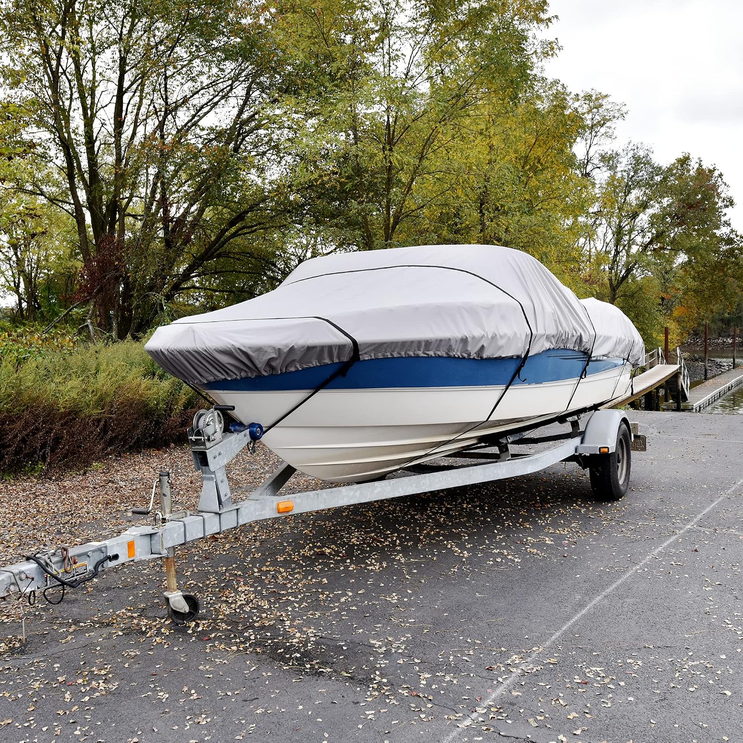 Budge BM-601-X6 600D Waterproof V-Hull Boat Cover 20-22 ft Gray UV Resistant
