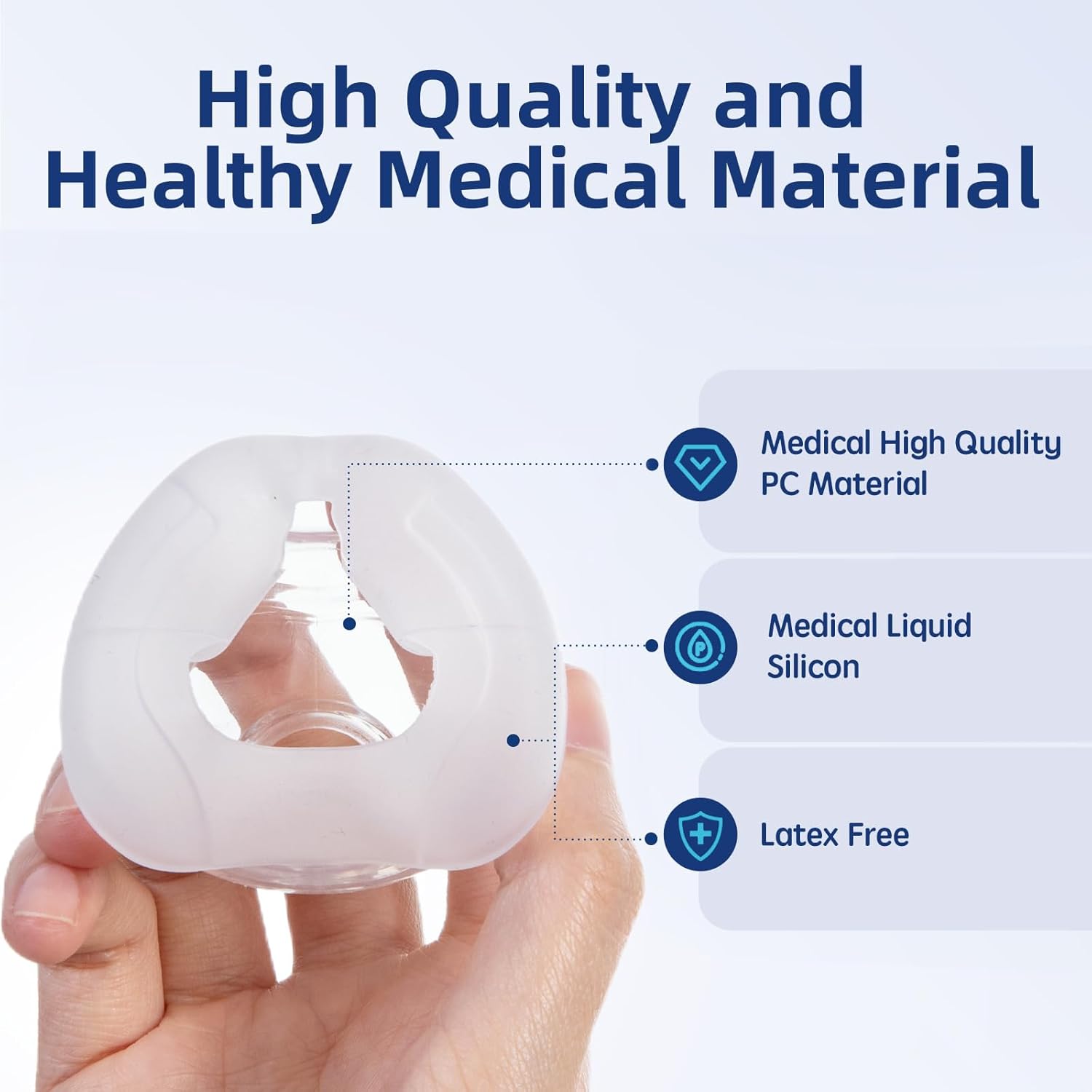 Replacement Cushion Compatible with ResMed AirFit N20 Nasal CPAP Mask | Large | Silicone | 3 Pack