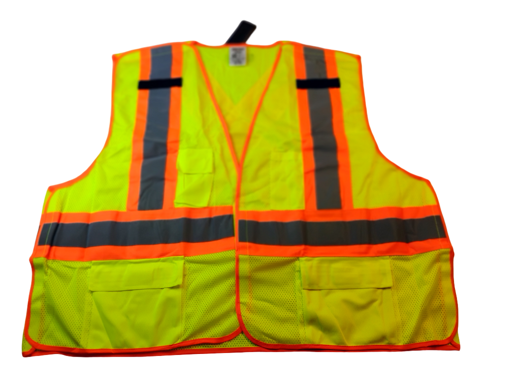 Custom Yellow Safety Vest – Starter Pack (12 Vests) Back Company Print Included | ANSI Class 2 | All Sizes (Plus Size Available) | Bulk Pricing