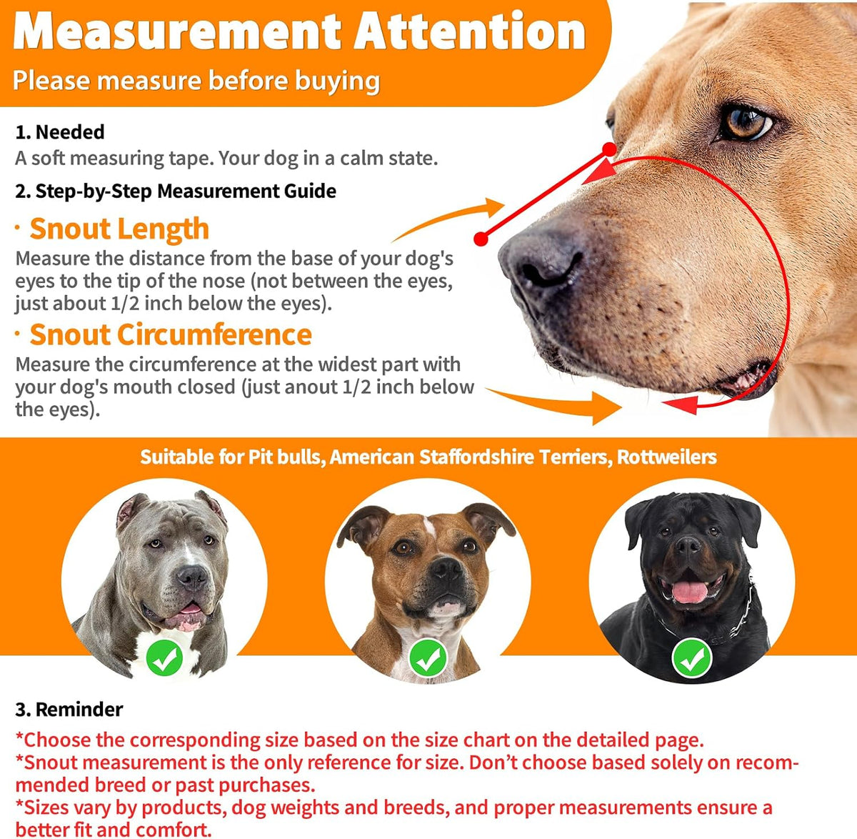 Mayerzon Pitbull Dog Muzzle Large Brown PVC Basket Muzzle Adjustable Anti-Bite
